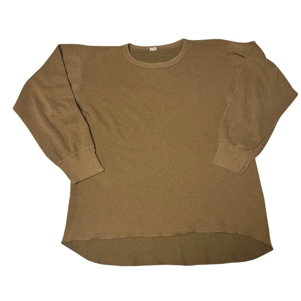 Vintage ARCTEX Waffle Knit Thermal‎ LS green/Brown Military Style Unisex XXL